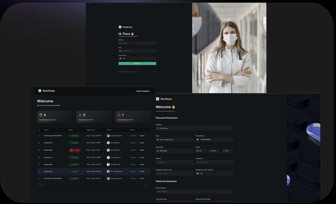 Time4Care - NEXTJS HealthCare Management System 